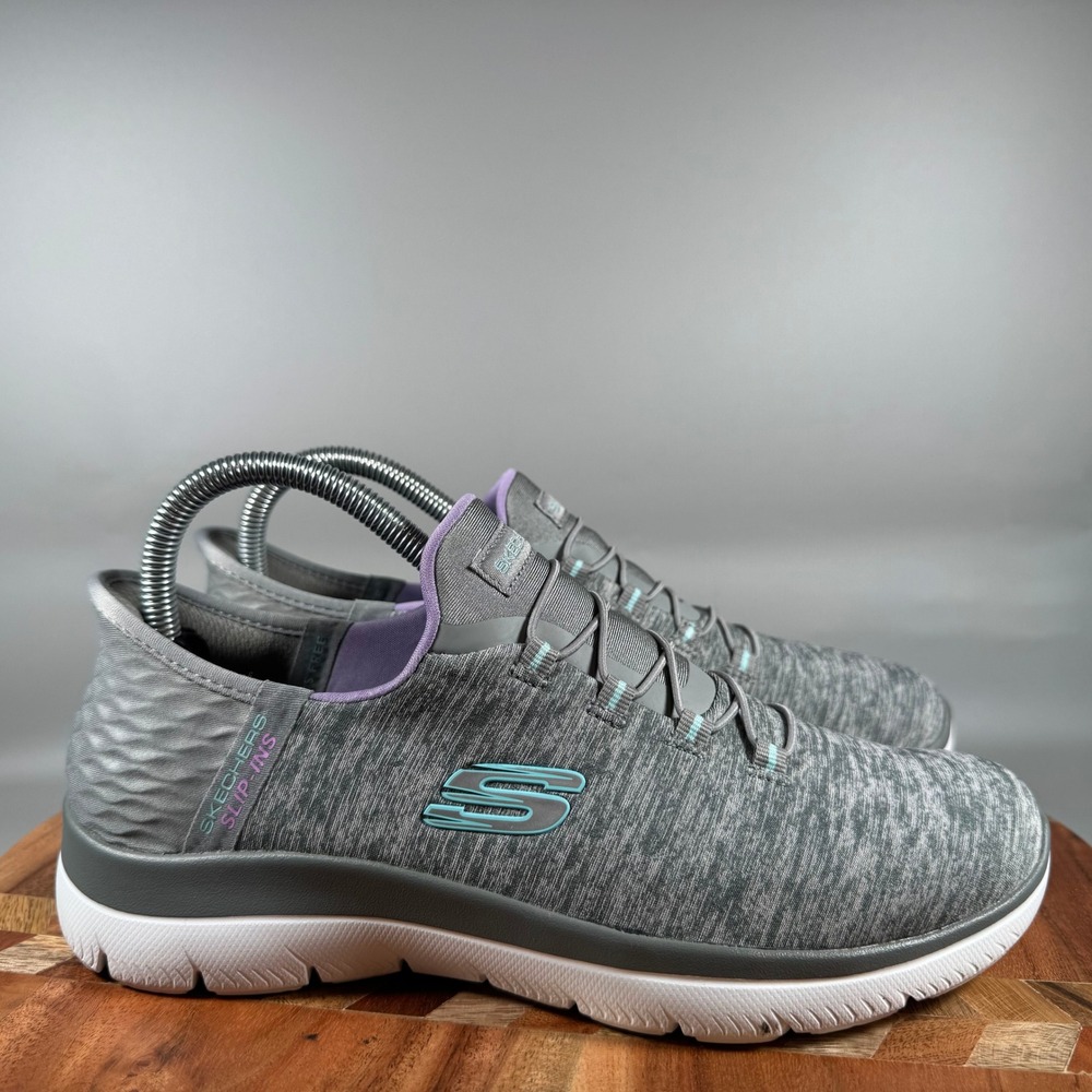 Skechers Slip-ins Ultra Flex 3.0 Gray Lavender Walking Shoes 149937 Womens 7.5
